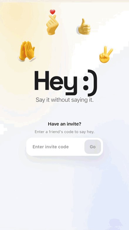 Joining Hey in a browser, creating a Presence, and composing a gesture message